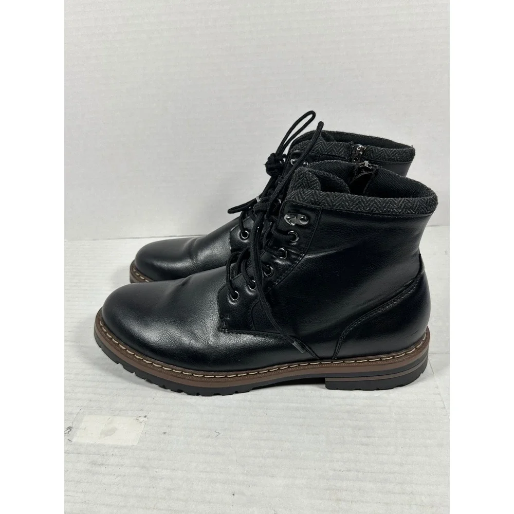 Madden NYC Mens Combat Boots Black Lace Up Side Zip MNMN43AM676 Size 12‎